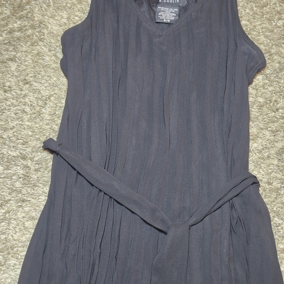 B Darlin Pleated Black Halter Maxi Dress With Tie Belt Size 5/6 - Picture 4 of 9